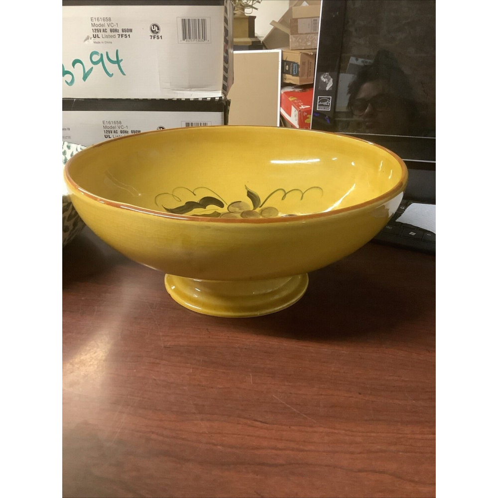 Rare Vintage Los Angeles Potteries #41 California Pottery Pedestal Bowl Fruit